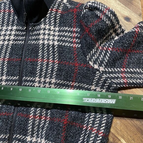 Express x Negin Mirsalehi Jacket Plaid Wool Blend Tweed Bomber Womens Size Small - Picture 5 of 7